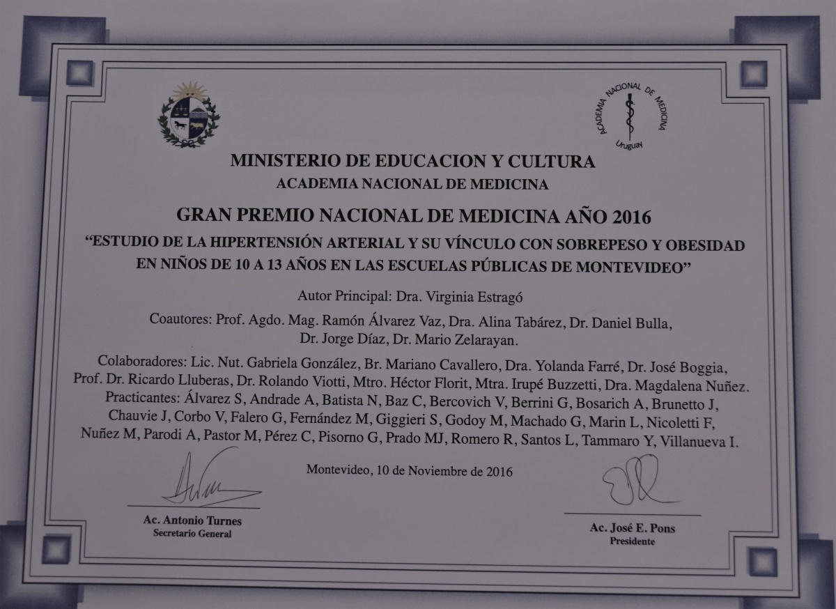 Comisión Cardiovascular gana el Gran Premio Nacional de Medicina 2016