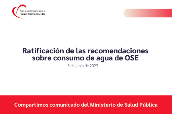 Ratificación de las recomendaciones sobre consumo de agua de OSE