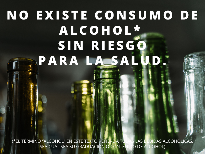 No existe consumo de alcohol* sin riesgo para la salud.